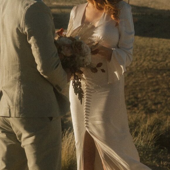 NEW Shona Joy La Lune Frill Cuff Bias Midi Dress - Picture 8 of 10